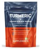 Turmeric Tablets 2400mg with Black Pepper & Ginger | 180 High Strength Curcumin Supplements | Vegan & Gluten Free | UK Made - Buy Online on GoSupps.com