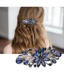 WLLHYF Flower Hair Clips Vintage Rhinestone Style Barrettes Luxury Jewelry Design Hairpin Metal Spring Hair Barrette Clips Hair Accessories for Women Girls (Blue) - Buy Online on GoSupps.com