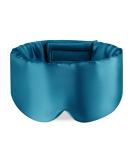 OLESilk 100% Natural Mulberry Silk Sleep Mask - Large Aqua Blue - Adjustable Strap - Blindfold for All Night Sleep - Men and Women - Buy Online on GoSupps.com