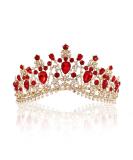 Vintage Baroque Ruby Crown for Brides | Crystal Wedding Hair Accessory - Buy Online on GoSupps.com