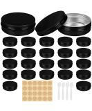 Buy Belle Vous 24 pc Black Aluminum Jars - 114ml Screw Cap Cans for Travel Cosmetics & Sweets | Ideal Lip Balm/Cream Container - Buy Online on GoSupps.com