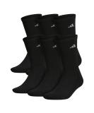 adidas mens Athletic Cushioned Crew Socks (6-pair) Large Black/Aluminum 2 - Buy Online on GoSupps.com