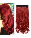 S-noilite 24 Dark Red Curly Wavy Clip-in Hair Extensions - Half Head 5 Clips Hairpiece - Buy Online on GoSupps.com