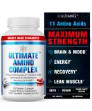 Ultimate Amino Acid Complex - 120 Vegan Tablets | 9 Essential EAAs + BCAAs | Boost Energy Muscle & Recovery - Buy Online on GoSupps.com