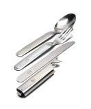 Hungarian Army Cutlery Set - 4 Piece Military Eating Utensils Kit | Stainless Steel Multi-Tool with Can Opener | Camping Flatware Set - Buy Online on GoSupps.com