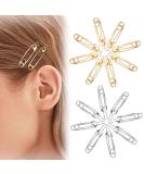 OIIKI 20PCS Goth Hair Clips | Safety Hair Pins for Women and Girls - Silver Gold Alloy Brooch Pin Shape Barrettes | Hollow Headwear Hair Accessories for Daily Use - Buy Online on GoSupps.com