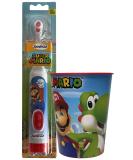 Super Mario Childrens Oral Hygiene Set: Rinsing Cup & Powered Toothbrush - Buy Online on GoSupps.com