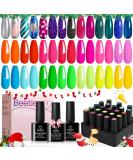 Beetles 20 Colors Gel Nail Art Kit with Base and Top Coat - DIY Spring Summer Manicure Set for Glitter Nails - A-Party Fever Collection - Buy Online on GoSupps.com