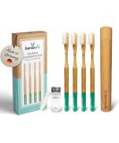 Bambuna Bamboo Toothbrush Set - 4-Part with Travel Case & Mint Tooth Silk | Medium-Soft Bristles | Vegan Dental Floss | Eco-Friendly & Made in Germany - Buy Online on GoSupps.com