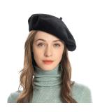 ZLYC Wool French Beret Hat Solid Color Beret Cap for Women Girls Black - Buy Online on GoSupps.com