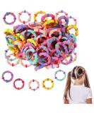 50 Pcs Candy Color Girls Hair Bands | Small Elastic Hair Ties for Toddlers & Kids - Buy Online on GoSupps.com