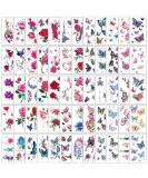 Temporary Tattoos - Flower, Butterfly, Words & Lines Designs for Men and Women - 60 Sheets - Buy Online on GoSupps.com