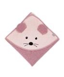 Sterntaler Hooded Bath Towel Mouse Mabel - Pink 100x100 cm for Babies | Soft & Cozy Towel for Newborns - Buy Online on GoSupps.com