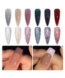 GAOY Reflective Glitter Gel Nail Polish Set - 6 Colors Including Pink, Red, Silver Holographic | UV LED Soak Off, DIY Manicure Kit for Home & Salon Varnish | Pop Reflective Shine - Buy Online on GoSupps.com