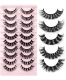 False Eyelashes Russian Strip Lashes - D Curly Natural Wispy Fluffy Thick Volume - 10 Pairs Handmade Reusable Fake Lashes Extension - 5 Style Mix - Buy Online on GoSupps.com