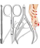 Retoo Nail Skin Remover Set - 4-Part Stainless Steel Manicure & Pedicure Tools | Nagelhautber Zange & Schere for Effortless Nail Care - Buy Online on GoSupps.com