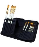 DUGATO Premium Black Canvas Paint Brush Holder - Organizer Case for 15 Oil Acrylic Watercolor Paintbrushes - Artist Carrying Bag with Pop-Up Flaps - Buy Online on GoSupps.com