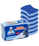 MR.SIGA Non-Scratch Cellulose Scrub Sponge, Dual-Sided Dishwashing Sponge for Kitchen, 12 Pack Royal Blue, Light Blue - Buy Online on GoSupps.com