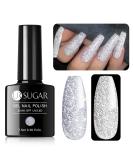 UR SUGAR Reflective Glitter Gel Nail Polish Silver Glitter Gel Polish Sparkling Shimmery Diamond Soak Off UV Gel Nail Varnish Silver Glitter Nail Gel Manicure for Halloween Holiday Set Gift - Buy Online on GoSupps.com