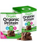 Orgain Organic Vegan Protein Powder Travel Pack Creamy Chocolate Fudge - 21g of Plant Based Protein 6g of Fiber No Dairy Gluten Soy or Added Sugar Non-GMO 10 Count 10 Count Travel Pack Chocolate - Buy Online on GoSupps.com