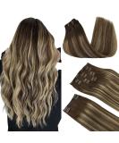 Buy Doores Clip In Real Hair Extensions | Balayage Chocolate Brown to Honey Blonde | 60cm 24 Inch 9 Pieces 150g Remy Hair - Buy Online on GoSupps.com
