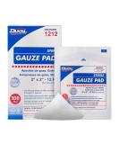 Dukal Woven Gauze Pads 2x2 - Pack of 100, 12-Ply Sterile Cotton Sponges for Wound Care - 100% Cotton, Disposable and Absorbent - Buy Online on GoSupps.com