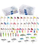 Dr.Fish 60-Piece Fishing Lures Set | Trout, Rooster Tail, Spinner Baits | Freshwater & Saltwater Tackle Box Included | Crappie, Walleye, Bass | Topwater Lures Kit - Buy Online on GoSupps.com