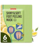 PURDERM Shiny & Soft Foot Peeling Mask (6 Pack) - Exfoliating Treatment for Cracked, Dry, Callused Feet - Removes Dead Skin & Reveals Baby Soft, Smooth Skin - Lemon & Natural Botanical Extracts - Buy Online on GoSupps.com