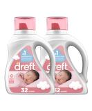 Dreft Stage 1 Newborn Hypoallergenic Baby Laundry Detergent - 64 Loads (Pack of 2) Natural & HE Friendly - Buy Online on GoSupps.com