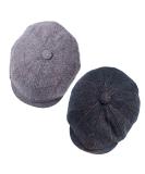 2 Pack Men's Classic Wool Blend Newsboy Hats - Black/Grey - Buy Online on GoSupps.com