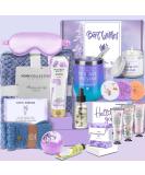VESPRO Spa Gift Basket for Women - Relaxing Bath and Body Works Set for Mom, Sister, Wife - Spring Sympathy Gift Box in Purple - Buy Online on GoSupps.com