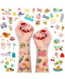 60-Piece Summer Temporary Tattoos for Kids - Pool Party Favors, Hawaiian Luau Beach Theme with Watermelon, Strawberry, Pineapple, and Flamingo Designs - Tropical Temporary Tattoo Stickers for Birthday and Pool Parties - Buy Online on GoSupps.com
