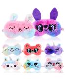 Unicorn Sleep Mask for Kids - 8 Pcs Plush Blindfold for Girls, Boys, and Adults | Cute Cat Eye Cover for Home, Travel, Office - Buy Online on GoSupps.com