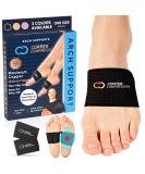 Buy Copper Compression Arch Support Sleeves for Plantar Fasciitis - Pain Relief Brace for Wider Feet - 1 Pair - Plus Size - Black - Buy Online on GoSupps.com