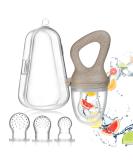 Magaluga Fruit Sucker for Babies - BPA-Free Dental Aid with 3 Suction Cups & Hygienic Storage Box - Size S M L - Perfect for 4+ Months & Biting Relief - Light Gray - Buy Online on GoSupps.com