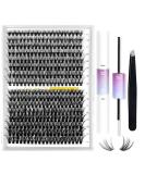Eyelash Extensions Set 320pcs | LANKIZ 30D+40D C Curl 9-16mm | Reusable Individual Eyelashes with Glue & Applicator | Perfect for Beginners - Buy Online on GoSupps.com