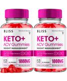 2 Pack Bliss Keto ACV Gummies - Maximum Strength Apple Cider Vinegar Supplement with Folate & Beet Root - Advanced Keto Support - Buy Online on GoSupps.com