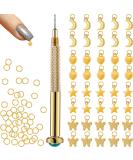 91 Pieces Nail Jewelry Rings with Nail Piercing Tool Hand Drill  Pierced Fingernail Jewel Dangle Nail Art Golden Color Charms for Acrylic Nail Tips DIY Nail Art  Moon  Star  Butterfly  Heart - Buy Online on GoSupps.com