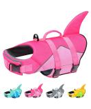 Malier Dog Life Jacket | Ripstop Dog Vest with Rescue Handle | Reflective Shark Design | Adjustable Straps | Pink | Large Size - Buy Online on GoSupps.com