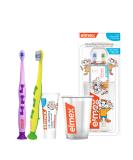 Elmex dental care initial equipment baby 0-2 years-set made of toothpaste 2 toothbrushes and a toothbrush cup for toddlers-age-appropriate tooth cleaning items - Buy Online on GoSupps.com