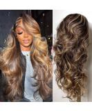 Godwizus 20 Honey Blonde Ombre Human Hair Lace Front Wig for Black Women - Pre Plucked, 180% Density, Natural Hairline, Body Wave Style - Buy Online on GoSupps.com