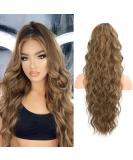 Flufymooz 66 cm Curly Ponytail Extension - Dark Ash Blonde with Highlights | Perfect Synthetic Hair Extensions for Women - Buy Online on GoSupps.com