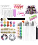 Nail Art Set - 83 Pieces Nail Design Accessories Brushes Stickers Rhinestones & More for Stunning Nail Designs - Buy Online on GoSupps.com