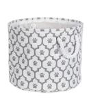 Bone Dry Lattice Paw Print Small Round Pet Storage - White/Gray - Buy Online on GoSupps.com