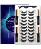 Alcastar Magnetic Eyelashes Kit - Natural Look, Easy Reusable Magnet Lashes with Eyeliner - Long Lasting, Waterproof, Cruelty Free - 10 Pairs + 4 Tubes - H46 - Buy Online on GoSupps.com