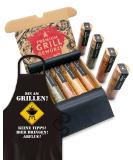 BBQ Grill Spices & Apron Gift Set for Men | 5 Exquisite Spices & Recipes | Perfect Grill Accessories - Buy Online on GoSupps.com