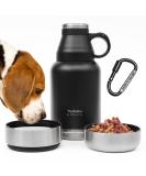 KOALA PAL 32oz Insulated Dog Water Bottle | Portable Food & Water Bowl Dispenser - Stainless Steel Pet Bottle for Dog Walking & Travel Kit - Midnight Black - Buy Online on GoSupps.com