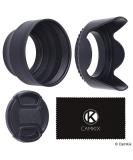 72mm Set of 2 Camera Lens Hoods and 1 Lens Cap - Rubber (Collapsible) + Tulip Flower - Sun Shade/Shield - Reduces Lens Flare and Glare - Blocks Excess Sunlight for Enhanced Photography and Video - Buy Online on GoSupps.com
