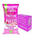 BETTER THAN GOOD Keto Protein Puffs | 16g Protein, 2 Servings of Fruits & Veggies | Paleo, Low Sugar, Low Calories, Gluten Free, Diabetic Friendly Keto Snacks 4-Pack (Strawberries & Cream) Strawberries & Cream 0.88 Ounce (Pack of 6) - Buy Online on GoSupps.com