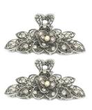 2 Pcs Women Retro Rhinestone Fancy Hair Claw Clips - Vintage Flowers Hair Catch Updo Grip for Thick Hair - Buy Online on GoSupps.com